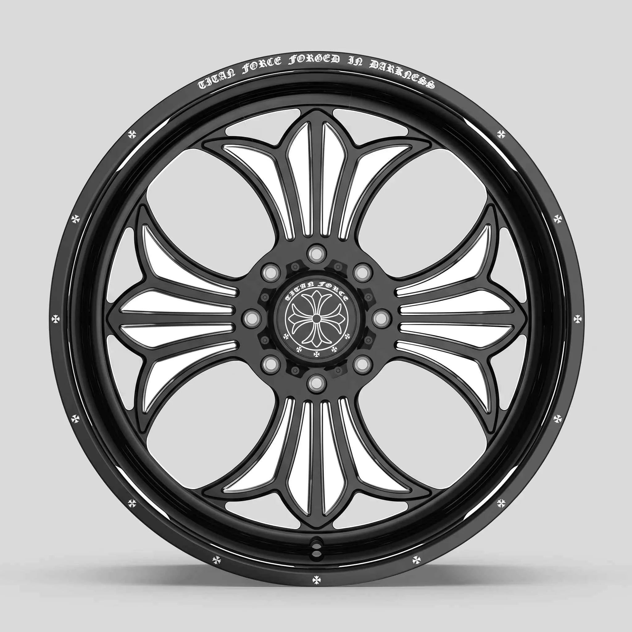 #color:Gloss Black Premium Milled
#pos:2
#bolt:8
titanforce tf002 cross gothic style forged wheel